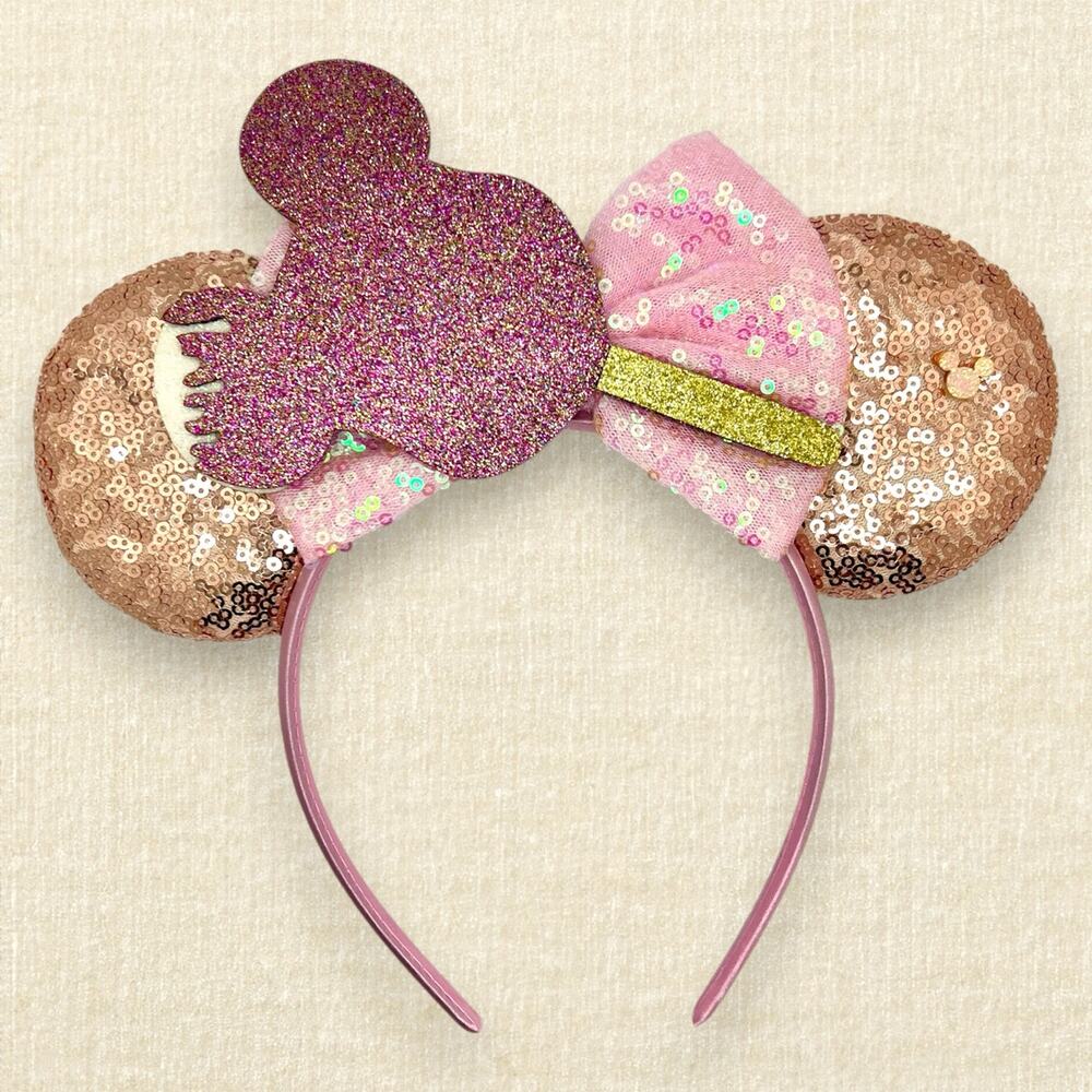 Rose Gold Sequin Mickey Ice Cream Bar Minnie Ears | Disney-Inspired Mouse Ears